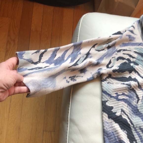 Alberto Makali beige/blue long open cardigan - Picture 6 of 7